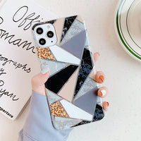 Colorful geometric mosaic marble phone case
