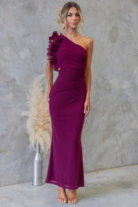 Fashionable Mesh Slim Fit Off Shoulder Mid Length Dress