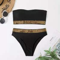 Women's Solid Color High Waist Split Bikini