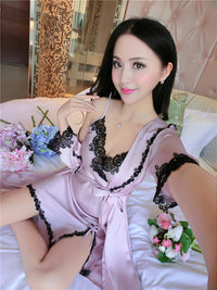 Sexy pajamas lace harness nightdress