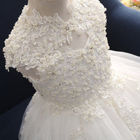 Fashion Children's Solid Color Lace Dress