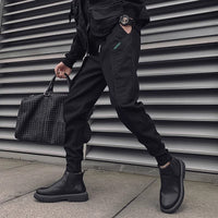 Mens Fleece-Lined Extra-Thick Slim-Fit Cargo Pants With Drawstring Hems