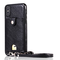 Card protective sleeve lanyard leather case