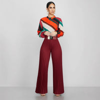 Fashionable Casual Pleated Wide-leg Women's Pants