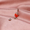 Fashion Zircon Love Belly Button Ring Simple