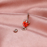 Fashion Zircon Love Belly Button Ring Simple