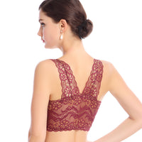 Lace zero-binding seamless underwear Women's vest-type micro-gathered no steel ring sports bra wholesale