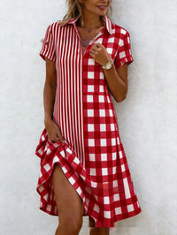 Bohemian 3D Printed V-Neck Short-Sleeve Maxi Dress