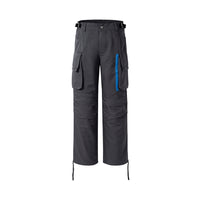 Multi-pocket Contrast Zip Casual Baggy Pants
