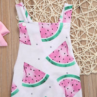 Watermelon print sleeveless jumpsuit