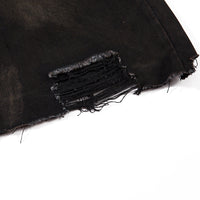 Waste Soil Spray Painting Old Dirty Denim Shorts Men