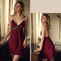 Gold velvet strapless nightdress