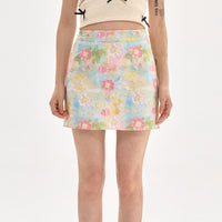 Women's Floral Skirt Summer High Waist Petite Short Dress Summer