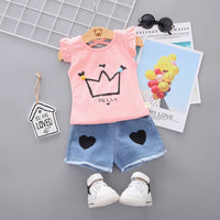 Baby Shorts T shirtChildren 2pcs kidsclothes for Girl