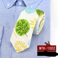 Cartoon cotton and linen tie