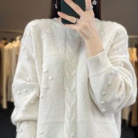 New Stylish Round-neck Wool Sweater For Womenversatile And Effortlessly Chic