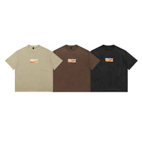 Men's Foam Color Printing Wash Short-sleeved T-shirt