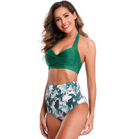 high waist printed swimsuit plus size