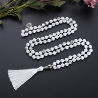 New Chinese-style 108-bead Natural White Turquoise Necklace