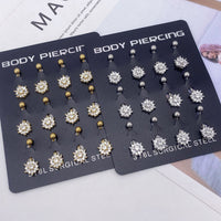 Stainless Steel Inlaid Zircon Belly Button Nail