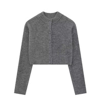Women's Fashion Temperament Decorated Row Button Knitted Cardigan Coat Sweater