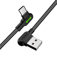 Double elbow with light braided charging cable