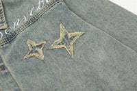 Men's Loose Hoodie Washed And Worn Lapel Denim Jacket Coat American Fashion