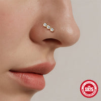 New 925 Sterling Silver Personalized Diamond Closed Nose Ring