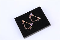 Metal color diamond breast nail