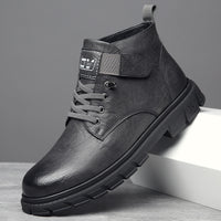 Mens Fleece-lined Insulated Non-slip High-top Cotton Shoes