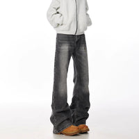 Retro Straight Leisure Washed-out Smoky Gray Jeans