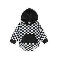 Plaid Long Sleeve Hooded Panda Bag Romper