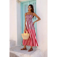 Printed Vacation-Style Midi Dress For Women