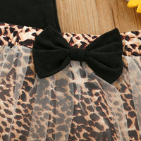 Sleeveless Top Leopard Print Mesh Skirt