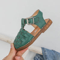 Retro woven solid color girls shoes