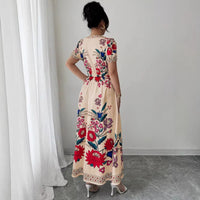 Positioned Print Dress Womens Summer Slimming Suit-Like