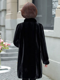 Stand-up Collar Thick Imitated Mink Coat Winter