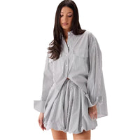New Commuter Casual Simple Striped Set