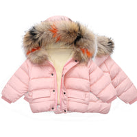 Children's down cotton padded plus velvet