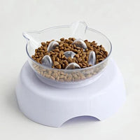Cat bowl oblique mouth protects cervical vertebra