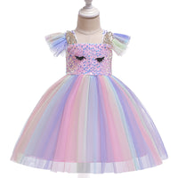 Earrings with ears, beads, ruffled sleeves, rainbow skirt