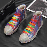 Men's Rhinestone Laser High Top Shoes