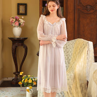 Womens SpringAutumn Loungewear Princess-Style Pajamas With Long Sleeves For Women