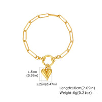 Golden Stainless Steel Small Square Chain With A Zircon Heart