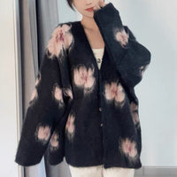 Women's Autumn And Winter New Flower Sweater Coat Top