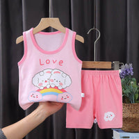 Children's Vest Suit Summer Pure Cotton