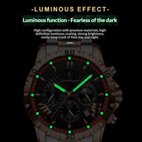 Waterproof Multifunction Sporty Mens Watch