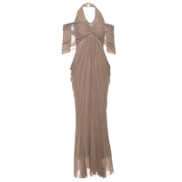 Strapless Mesh-Panel Bodycon Sheath Dress