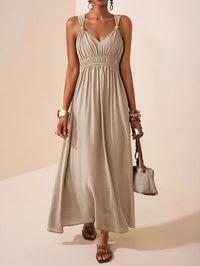 Womens Long Sleeveless Dress With Thin Straps