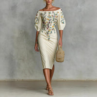 Off-shoulder Waist Dress For Women